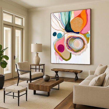 Vibrant Oyster Abstract Art for Dining Room & Sunroom STSC665
