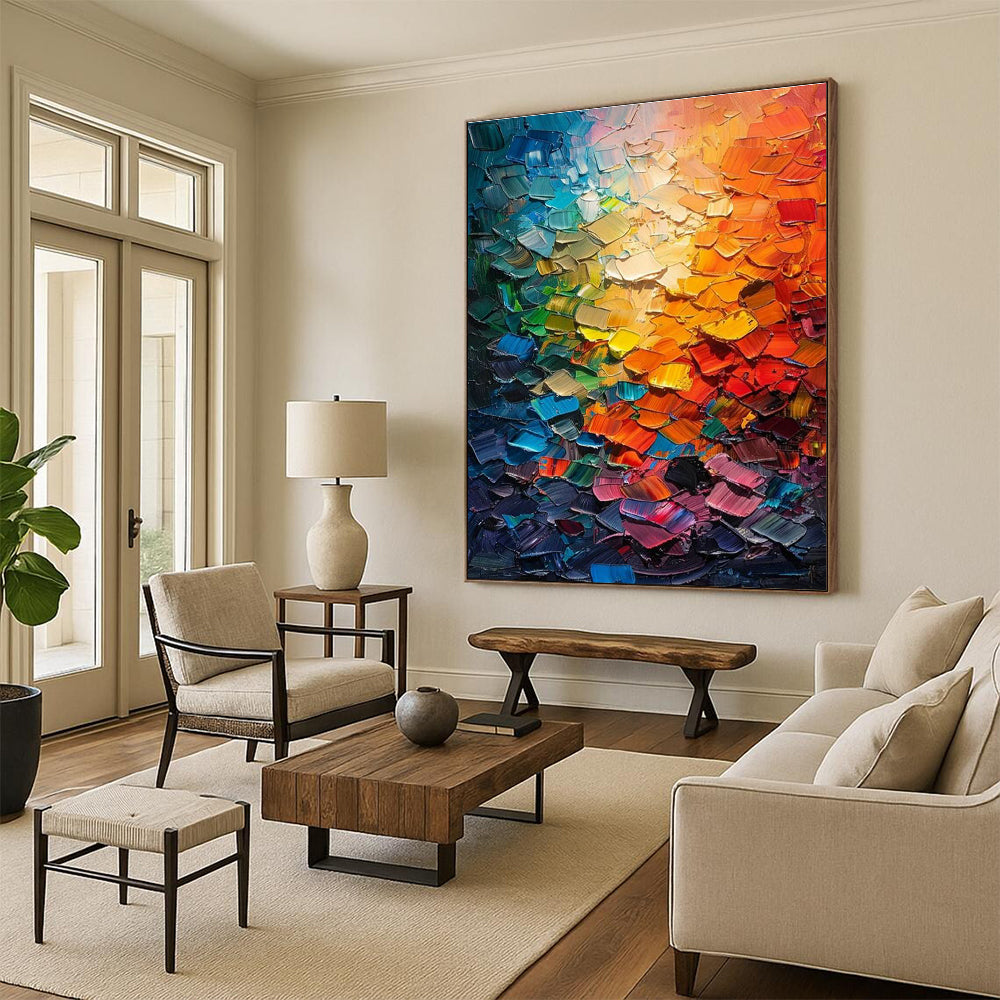 Color Palette Knife Abstract Art for Creative Studio & Modern Art Bar DLZ2255