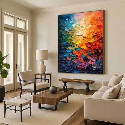 Color Palette Knife Abstract Art for Creative Studio & Modern Art Bar DLZ2255