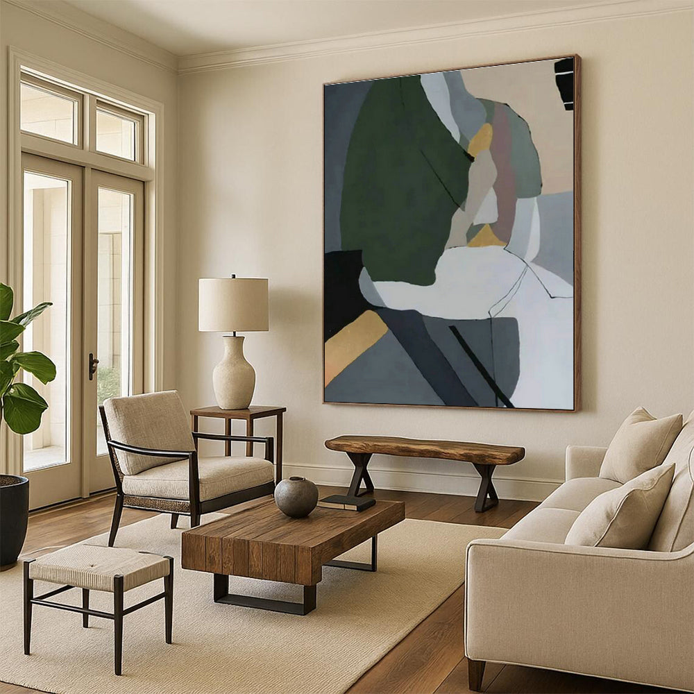Geometric Color - Block Abstract Art for Living Room & Office DLZ0540