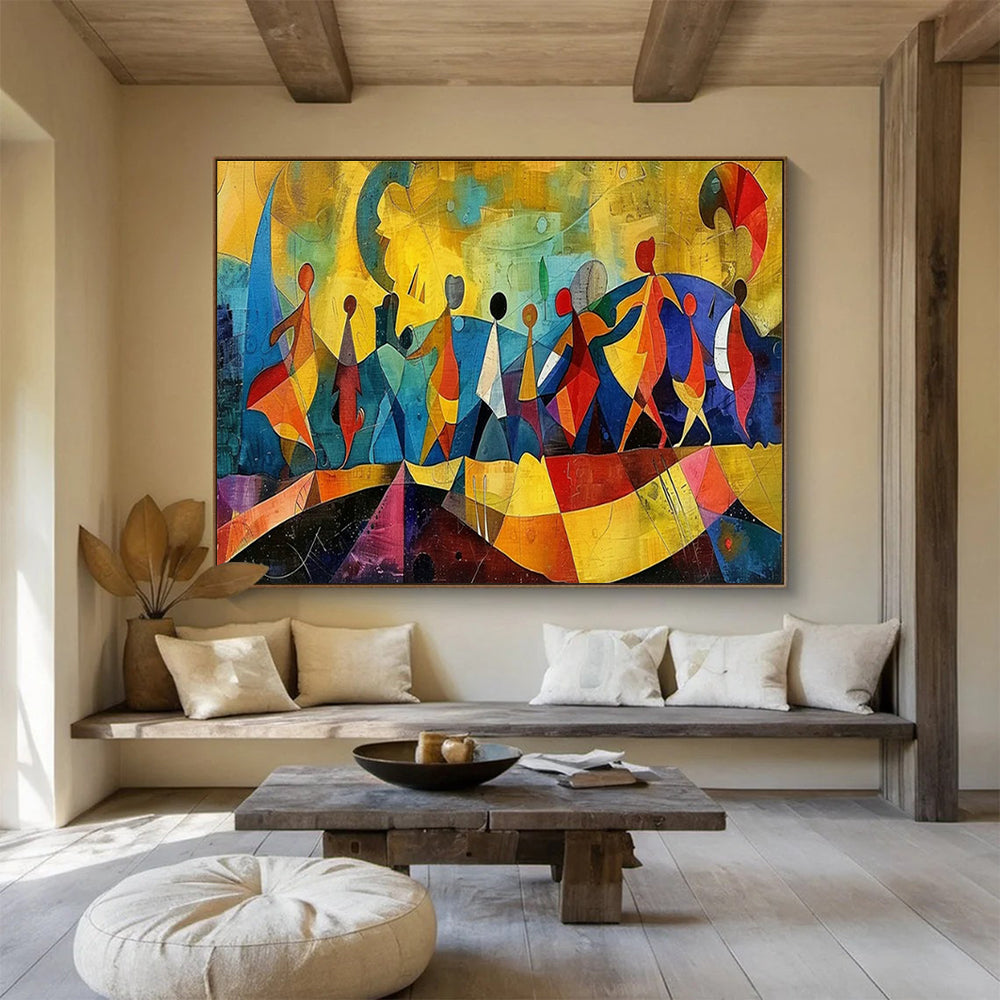 Abstract Dance Figures Art for Cultural Center Exhibition Galleries DLZ3152
