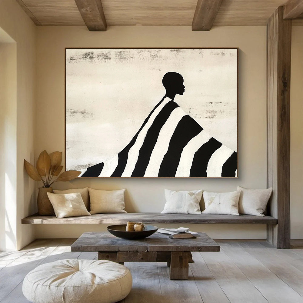Silhouette in Striped Cloak Art for Fashion - Forward Home & Artistic Lounge SC428