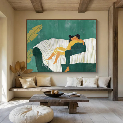 Sofa Couple Art for Romantic Bedroom Wall Decor DLZ2616