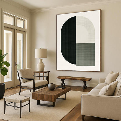 Black and Beige Geometric Form for Industrial - Style Loft & Modern Art Space STSC1179