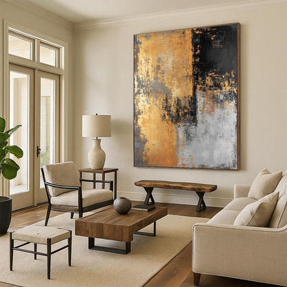 Gold and Black Abstract for Industrial - Chic Loft & High - End Boutique STSC576