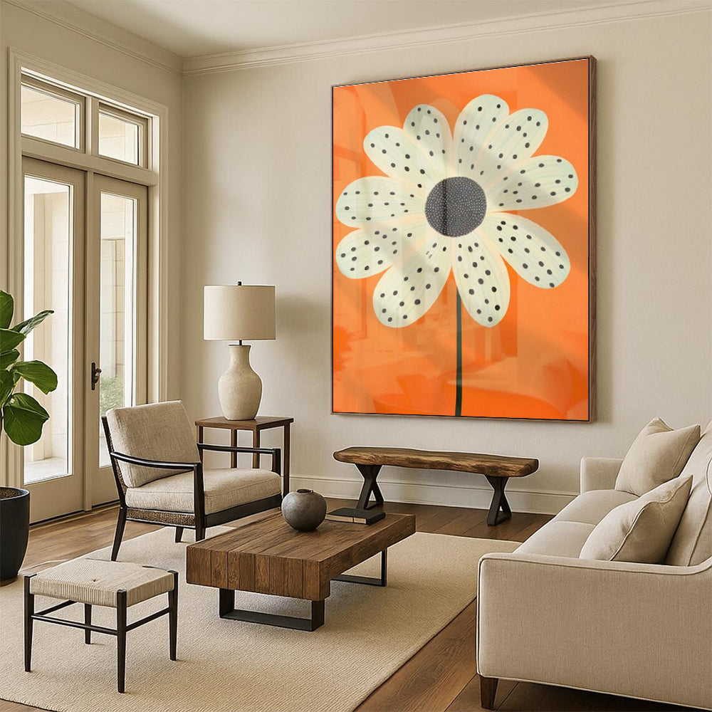 Orange - Background Flower Art for Cheerful Nursery & Botanical - Inspired Café DLZ1938