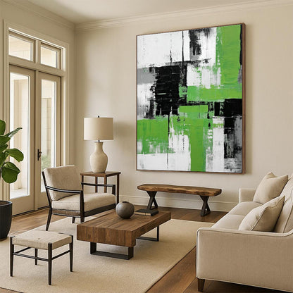 Green - White Geometric Art for Eco - Friendly Home Entryways DLZ0277