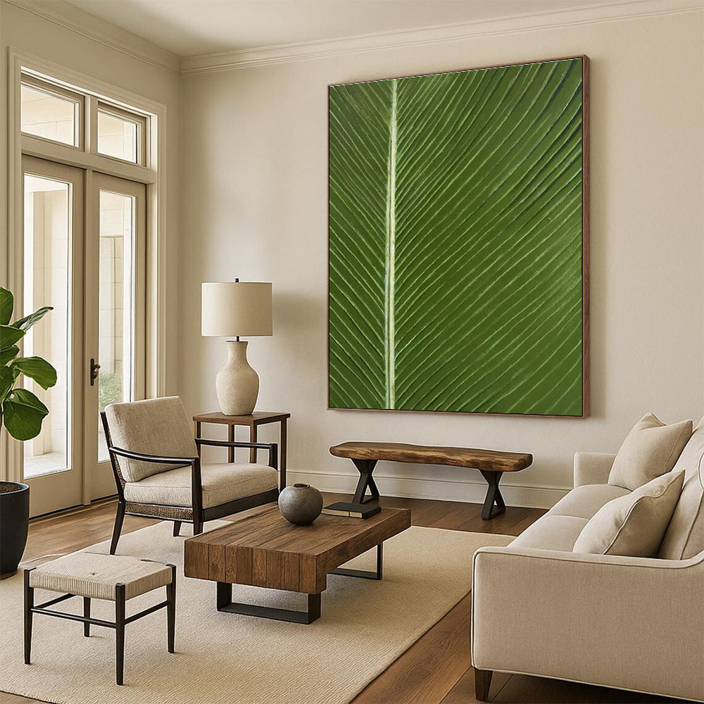 Green Leaf Veins Realistic Art for Garden House & Yoga Studio DLZ0585