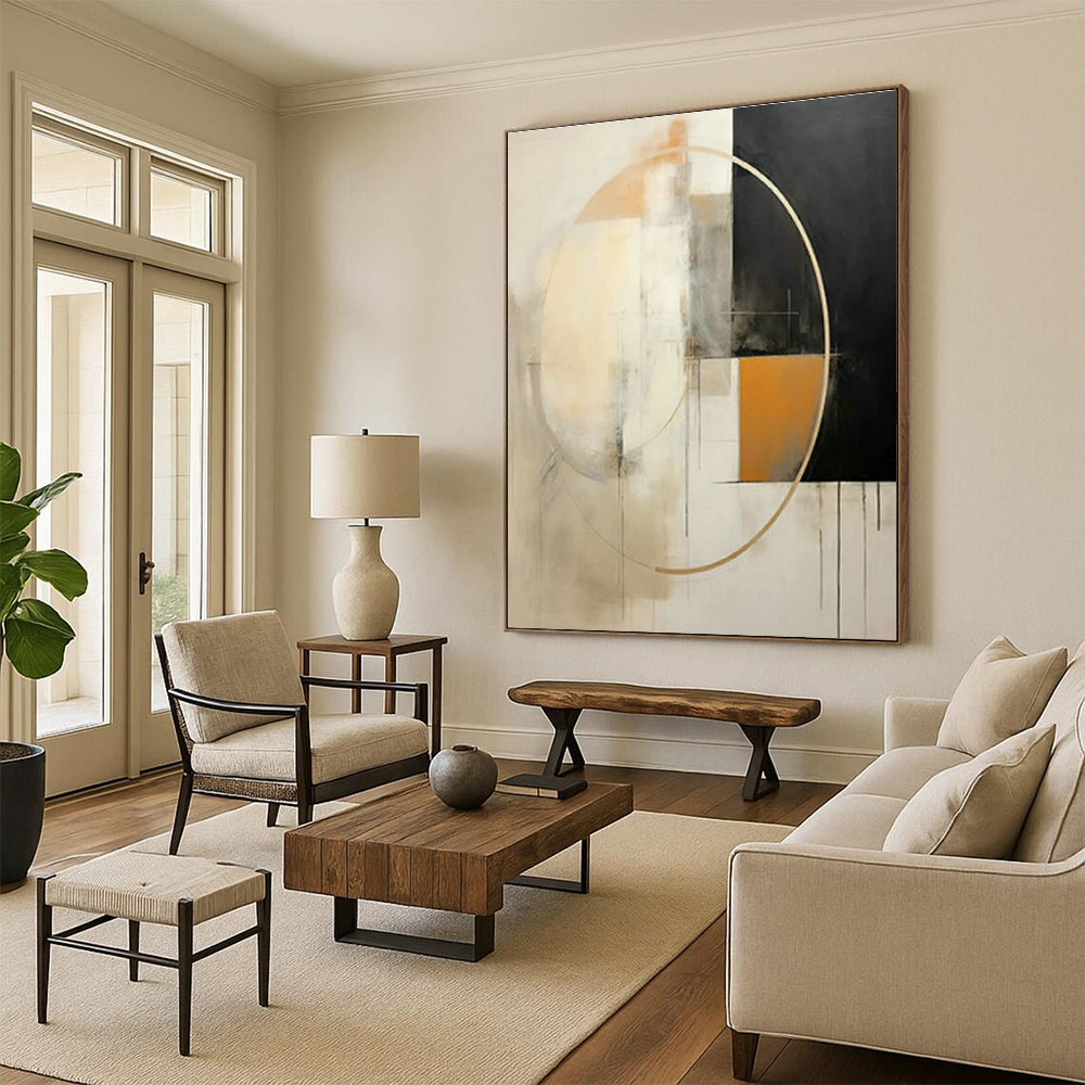 Geometric Abstract Art for Modern Office Reception & Minimalist Home Study DLZ1702