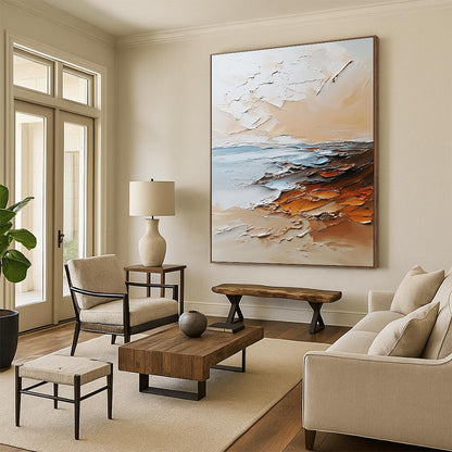 Textured Coastal Palette Art for Rooftop Bar & Creative Studio STSC096