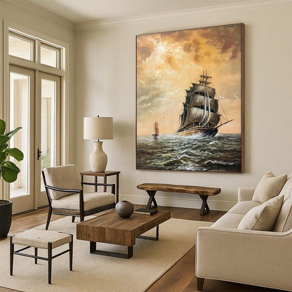 Sailing Ship Art for Nautical Museum & Coastal Home DLZ2349
