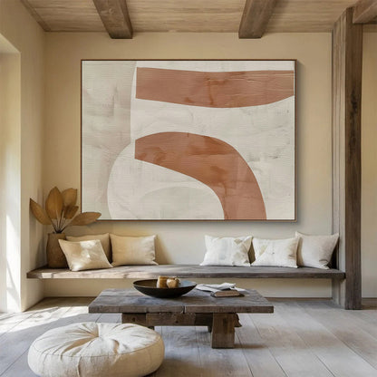 Brown - White Curve Abstract for Contemporary Art Studio DLZ2972