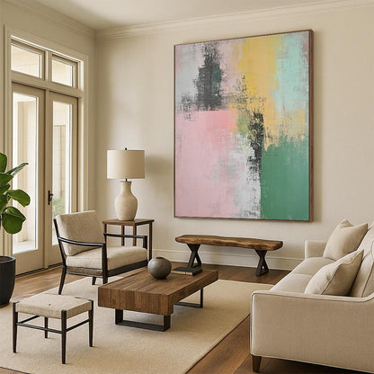 Soft Color Block Abstract for Nursery & Gentle Yoga Studio STSC774