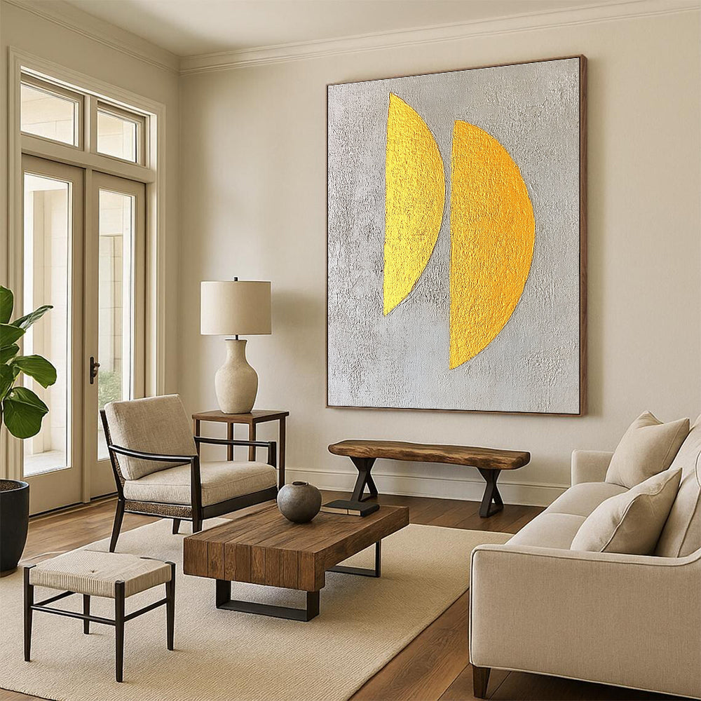 Gold Semi - Circles on Grey for Luxury Boutique & Modern Art Gallery STSC356