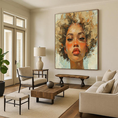 Portrait Oil Painting for Cultural Center & Elegant Home Bedroom DLZ1737