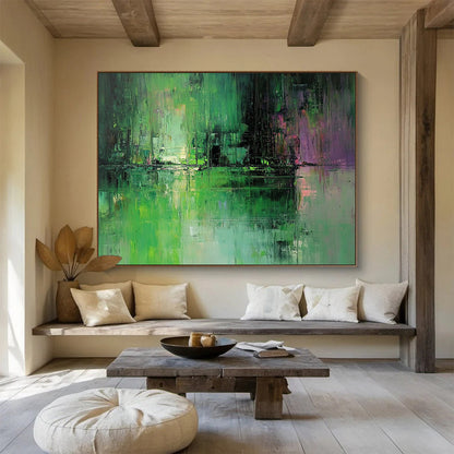 Green Forest Reflection Art for Eco - Friendly Resort Spa & Nature - Inspired Home Library SC114