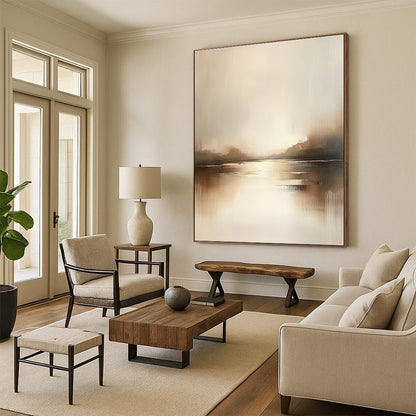 Soft - Toned Lake Serenity Art for Bedroom Retreat & Spa Lounge STSC091