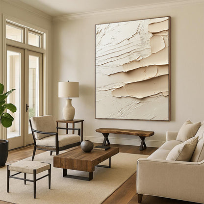 Beige Textured Layers for Minimalist Bedroom & Neutral - Toned Office STSC1284