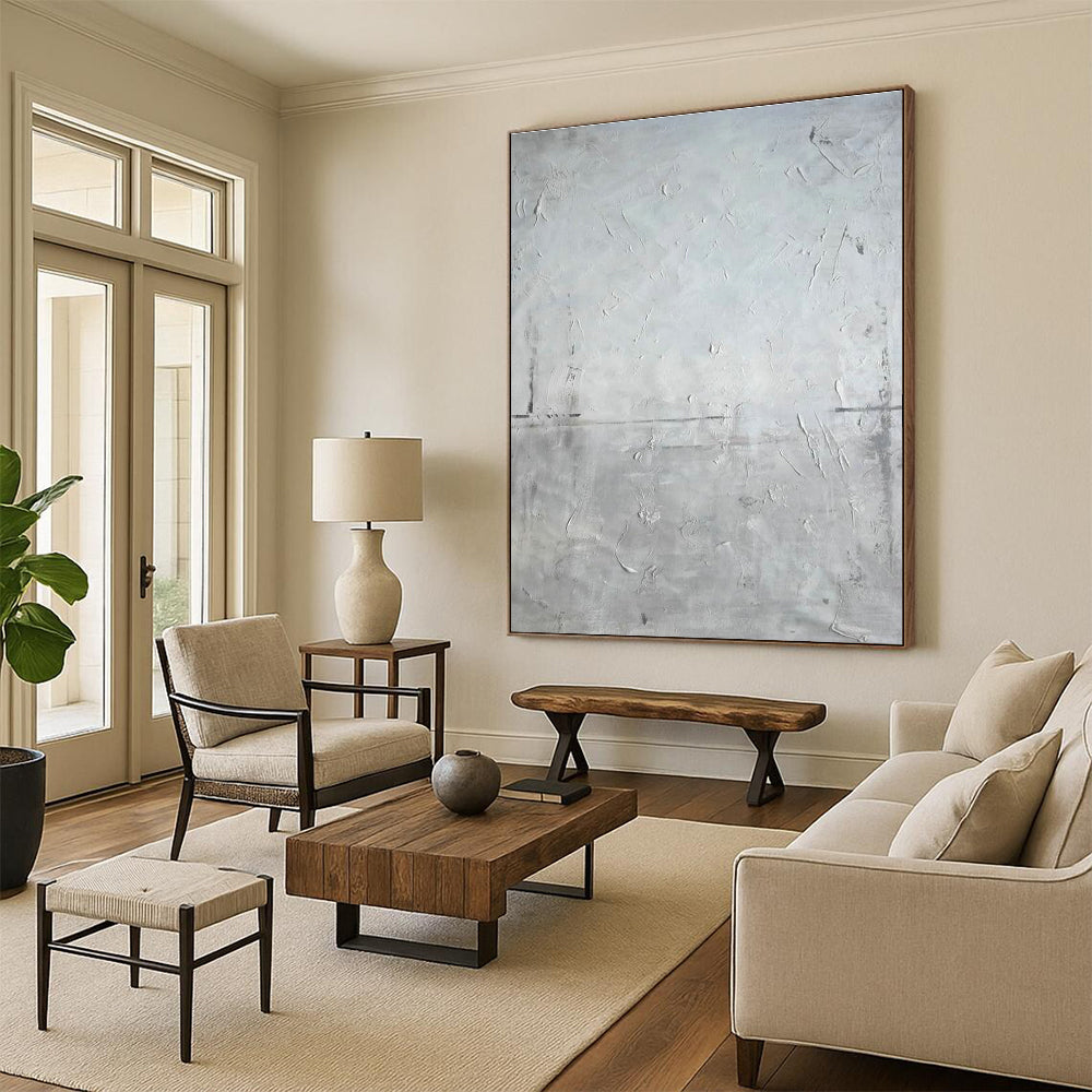 Minimalist Gray - Texture Abstract Art for Modern Living Room & Gallery Corridor DLZ2281