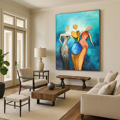 Abstract Figure Art for Women's Wellness Studio Waiting Areas DLZ0036