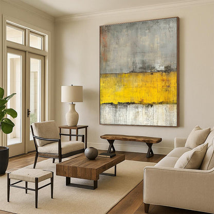 Gray and Yellow Abstract for Modern Workplace & Art - Centric Lounge STSC233
