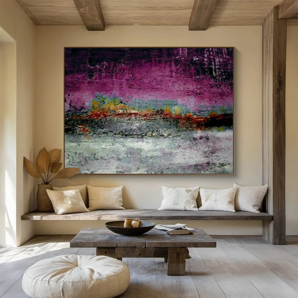 Purple - Toned Landscape Abstract Art for Artistic Bedroom DLZ2775