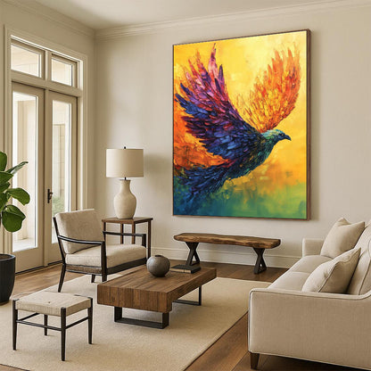 Vibrant Flying Bird Art for Nature Reserve Visitor Center & Kids’ Playroom DLZ2356