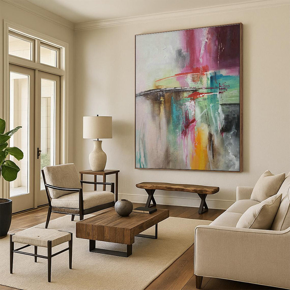 Colorful Abstract Art for Bohemian - Style Living Room Sofasides DLZ0056