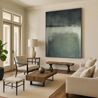 Muted Gray Abstract Art for Minimalist Library & Corporate Waiting Room DLZ1474