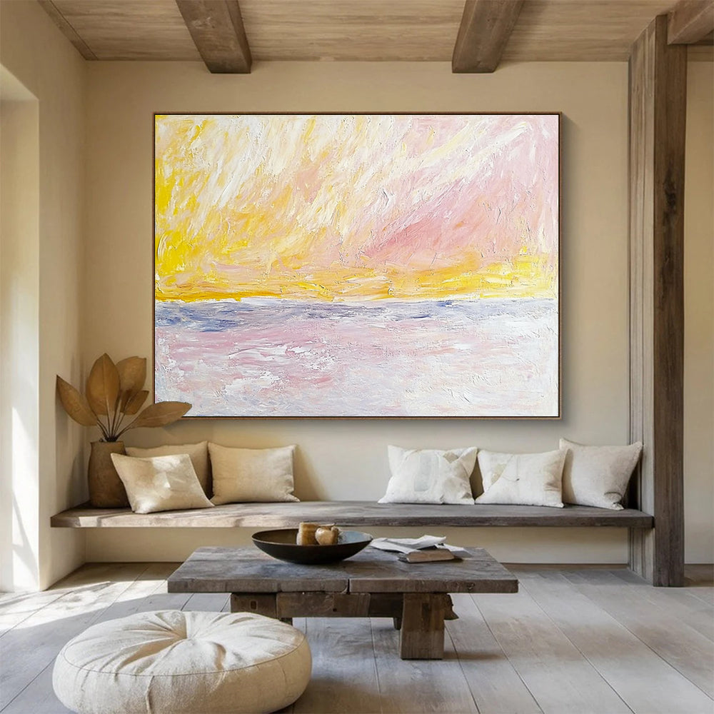Pastel Sunset Over Sea Art for Romantic Rooftop Bar & Girls’ Spa SC365