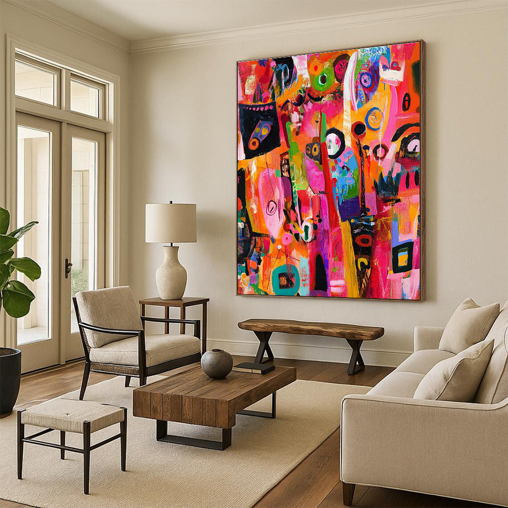 Colorful Abstract Chaos for Bohemian - Chic Restaurant & Creative Studio Break Area STSC1218