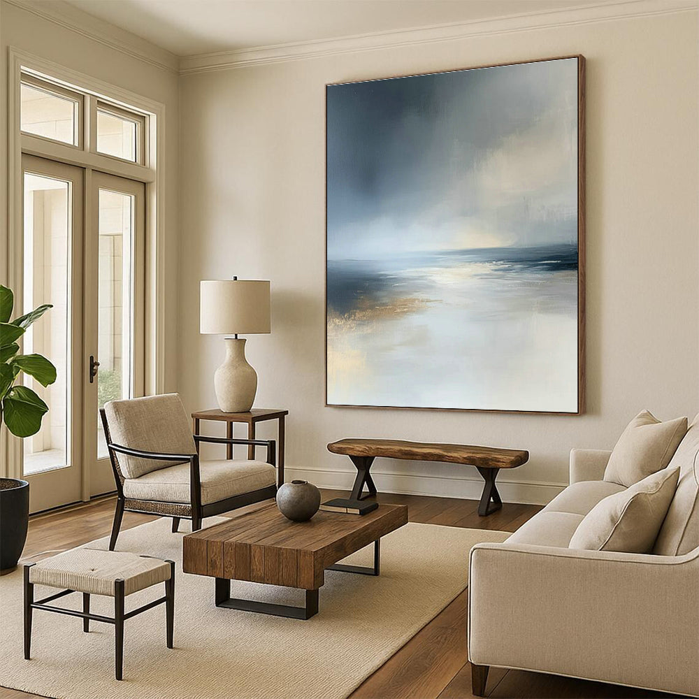 Gray - Blue Seascape Art for Coastal Home & Nautical - Themed Restaurant DLZ1836
