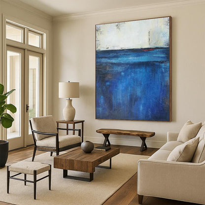 Coastal Abstract Horizon Art for Beach House Dining Room & Seaside Art Gallery DLZ2267