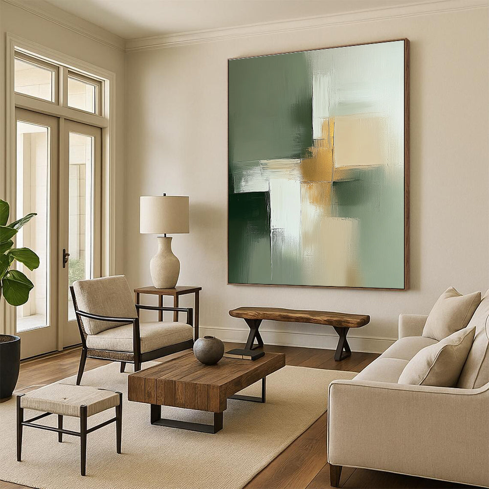 Geometric Abstract with Gold for Luxury Living Room & High - End Boutique STSC566