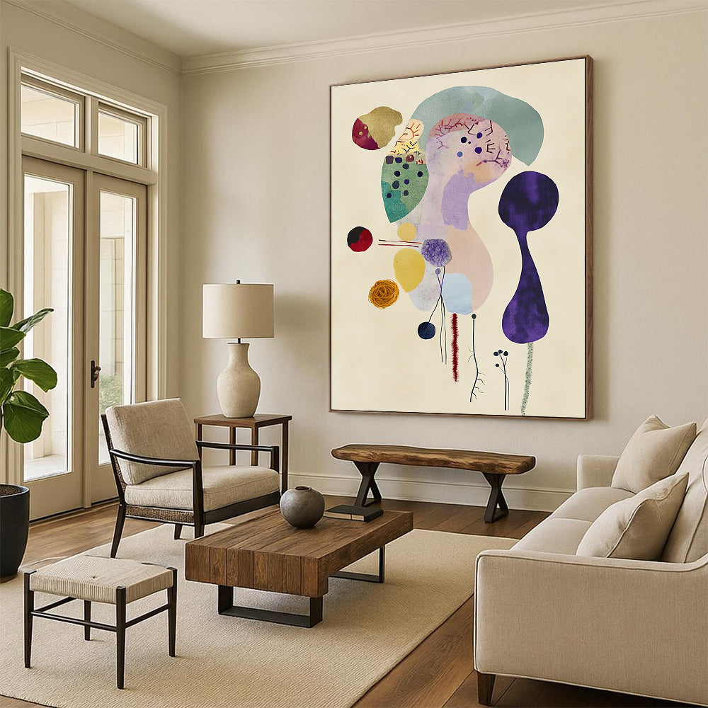 Colorful Abstract Collage Art for Creative Studio & Bohemian - Style Living Room STSC1351