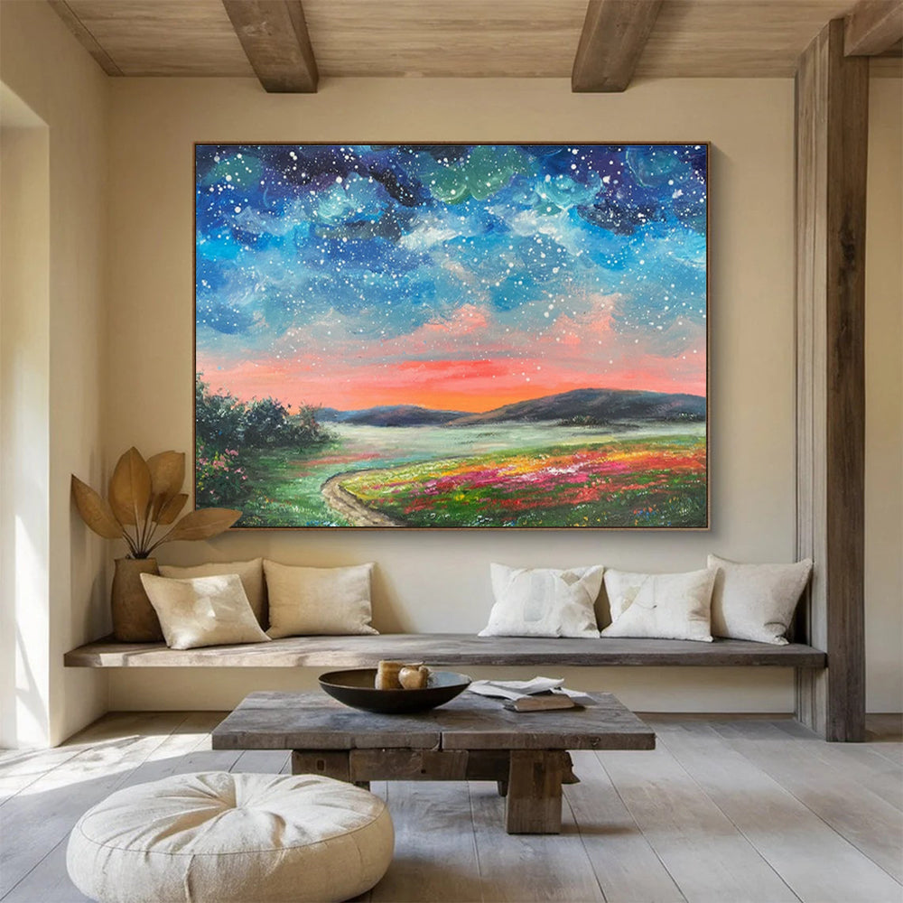 Galaxy and Pastoral Oil Painting for Nature - Loving Bedrooms DLZ2506