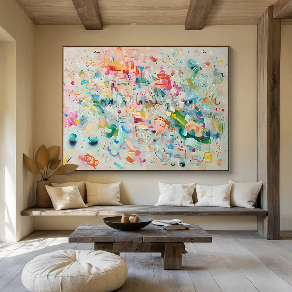 Colorful Graffiti - Style Abstract Art for Trendy Cafés DLZ2443