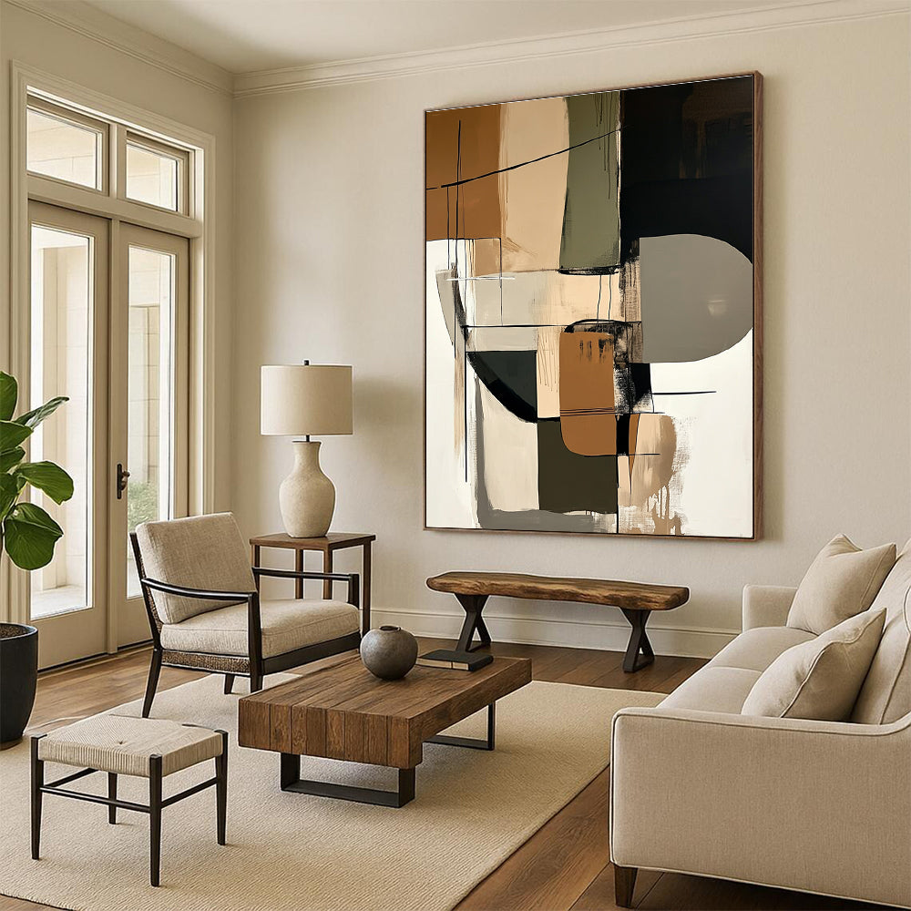 Earth - Toned Abstract Composition for Rustic Home Office & Nature - Inspired Restaurant STSC793
