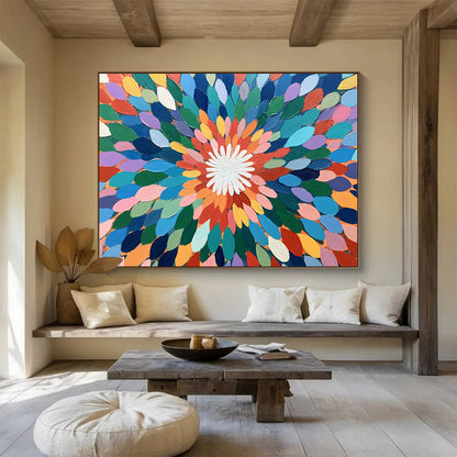 Colorful Flower Mandala Art for Bohemian - Style Home & Yoga Studio SC526