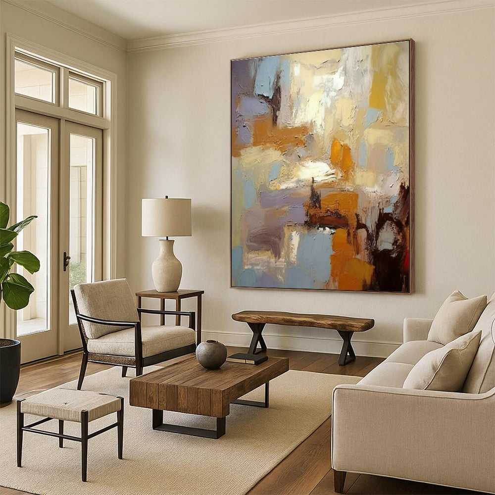 Soft Pastel Abstract Art for Scandinavian Bedroom & Calming Office Lounge DLZ1449