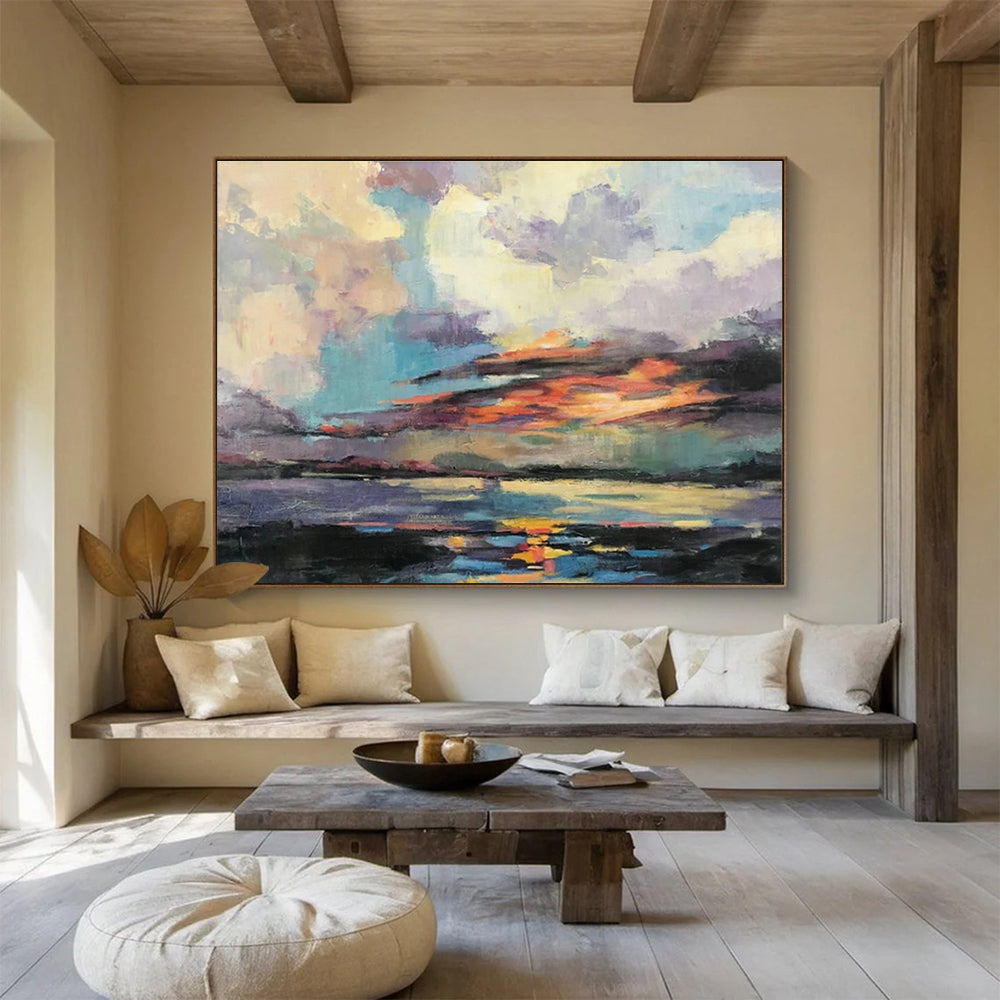 Sunset Sea View Abstract Art for Beachfront Hotel Balcony Lounges DLZ2581