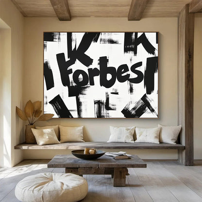 “Forbes” Brush Strokes Art for Corporate Office Lobby & Business - Themed Bar SC469