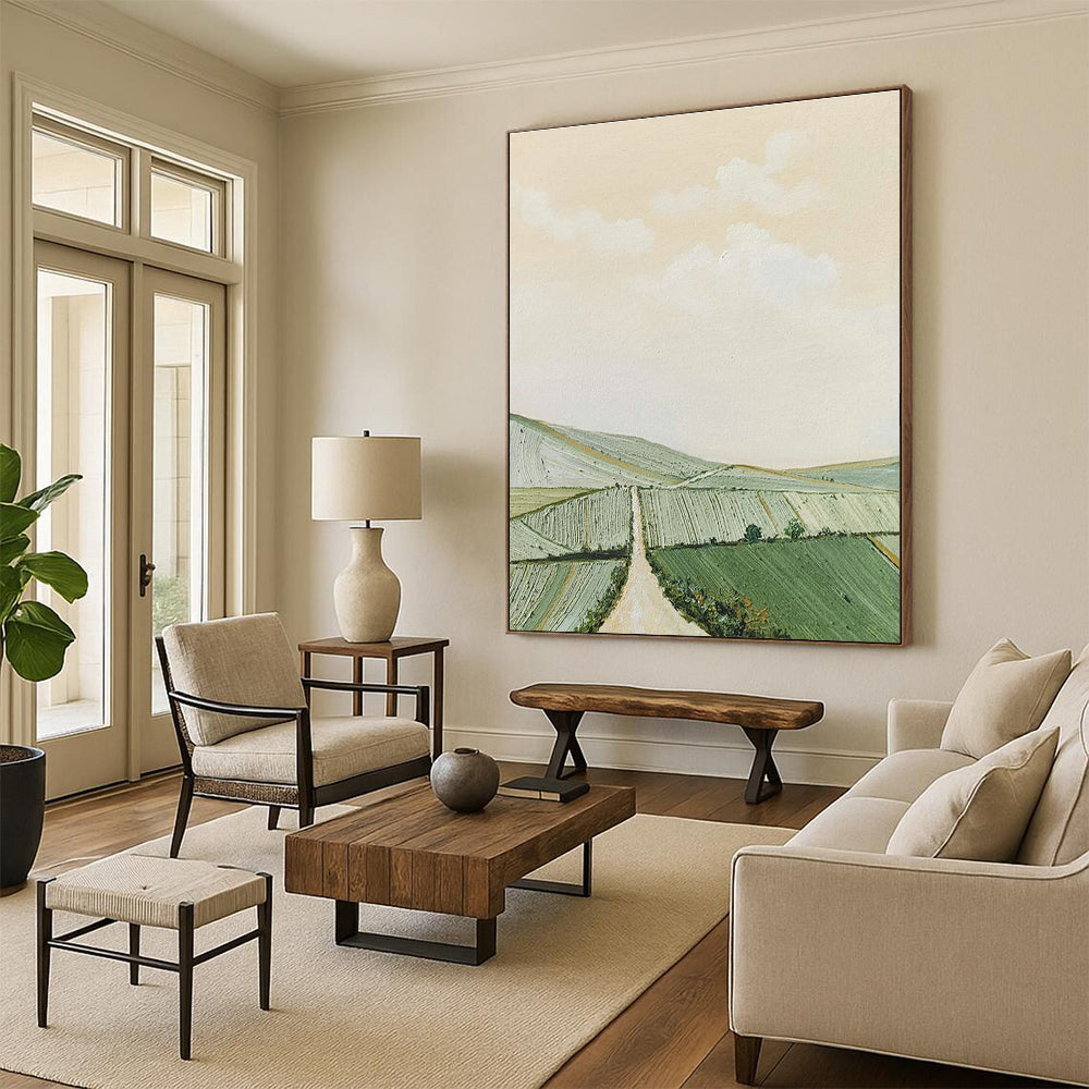 Pastel Rural Landscape Art for Countryside Home Kitchen & Farm - Themed Restaurant DLZ2149