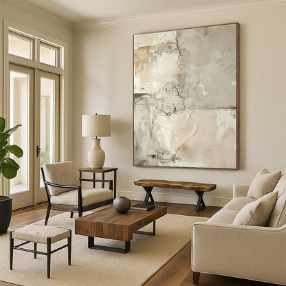 Gray - White - Brown Abstract Art for Industrial Home & Art Gallery DLZ1258