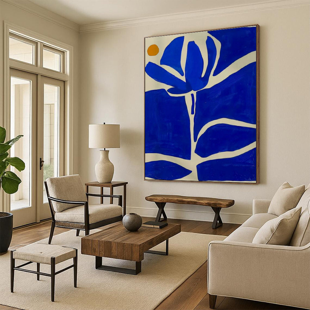 Blue Floral Art for Coastal Home & Botanical - Themed Art Show DLZ1846