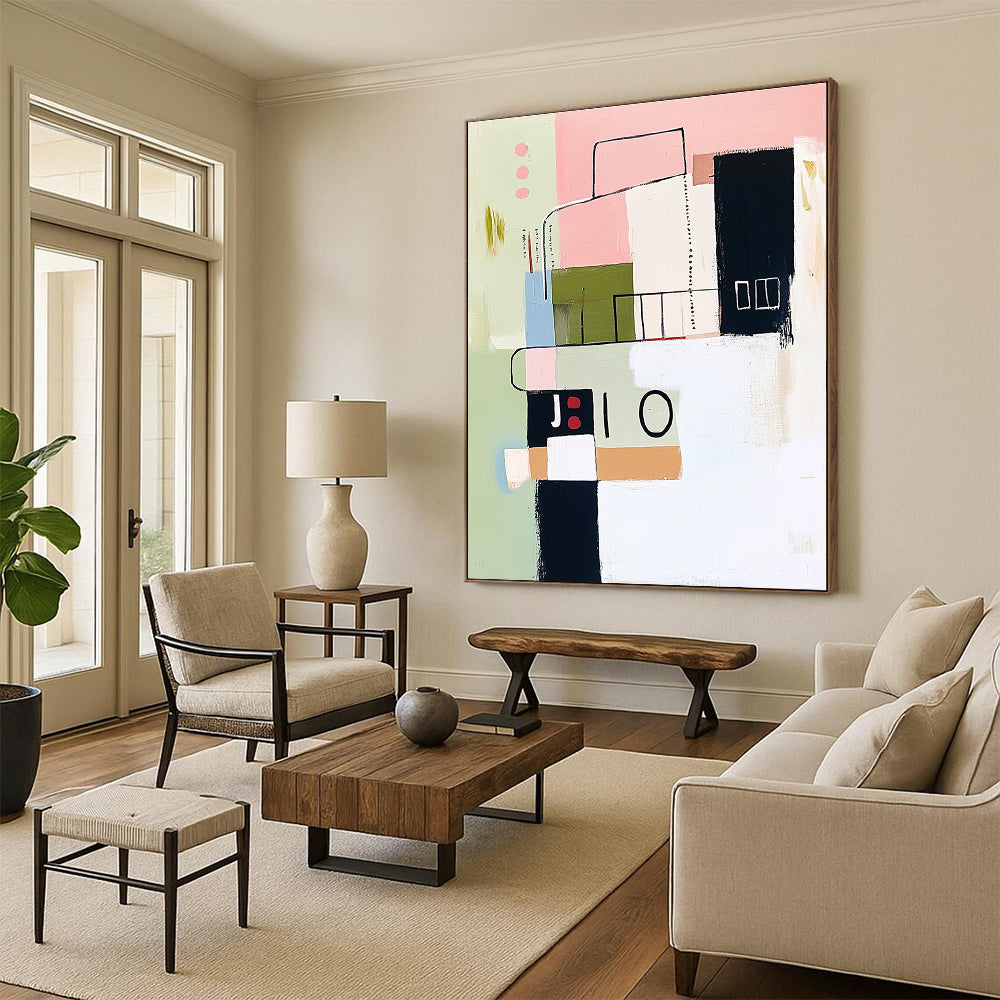 Pastel Geometric Abstraction for Bohemian Café & Creative Studio STSC1072