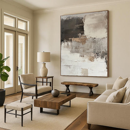 Textured Neutral Abstract for Timeless Home Decor & Sophisticated Office STSC268