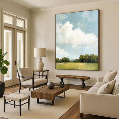 More Big Clouds Over Field for Art - Loving Library & Farmhouse Kitchen STSC874