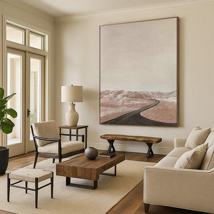 Desert Road Abstract Art for Modern Travel Agency & Minimalist Home Office DLZ1510