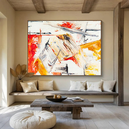 Dynamic Red - Orange Abstract Line Art for a Modern Office Seeking Focus and Creativity DLZ2784